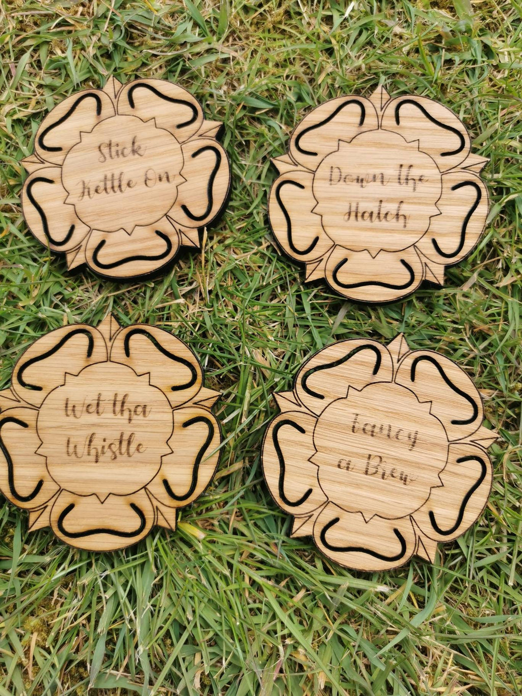 Yorkshire Sayings Tea Coaster Set with Holder