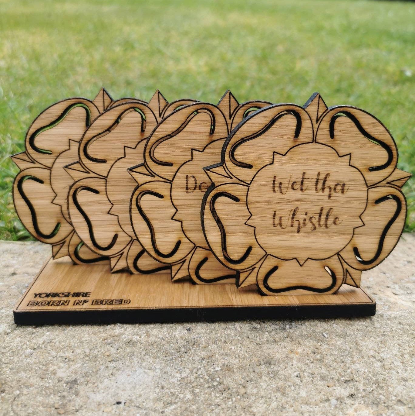 Yorkshire Sayings Tea Coaster Set with Holder