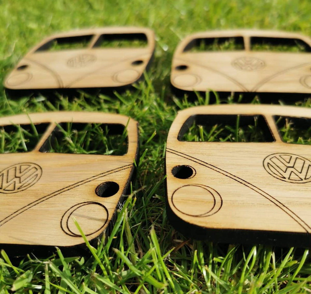 Four VW Transporter coasters
