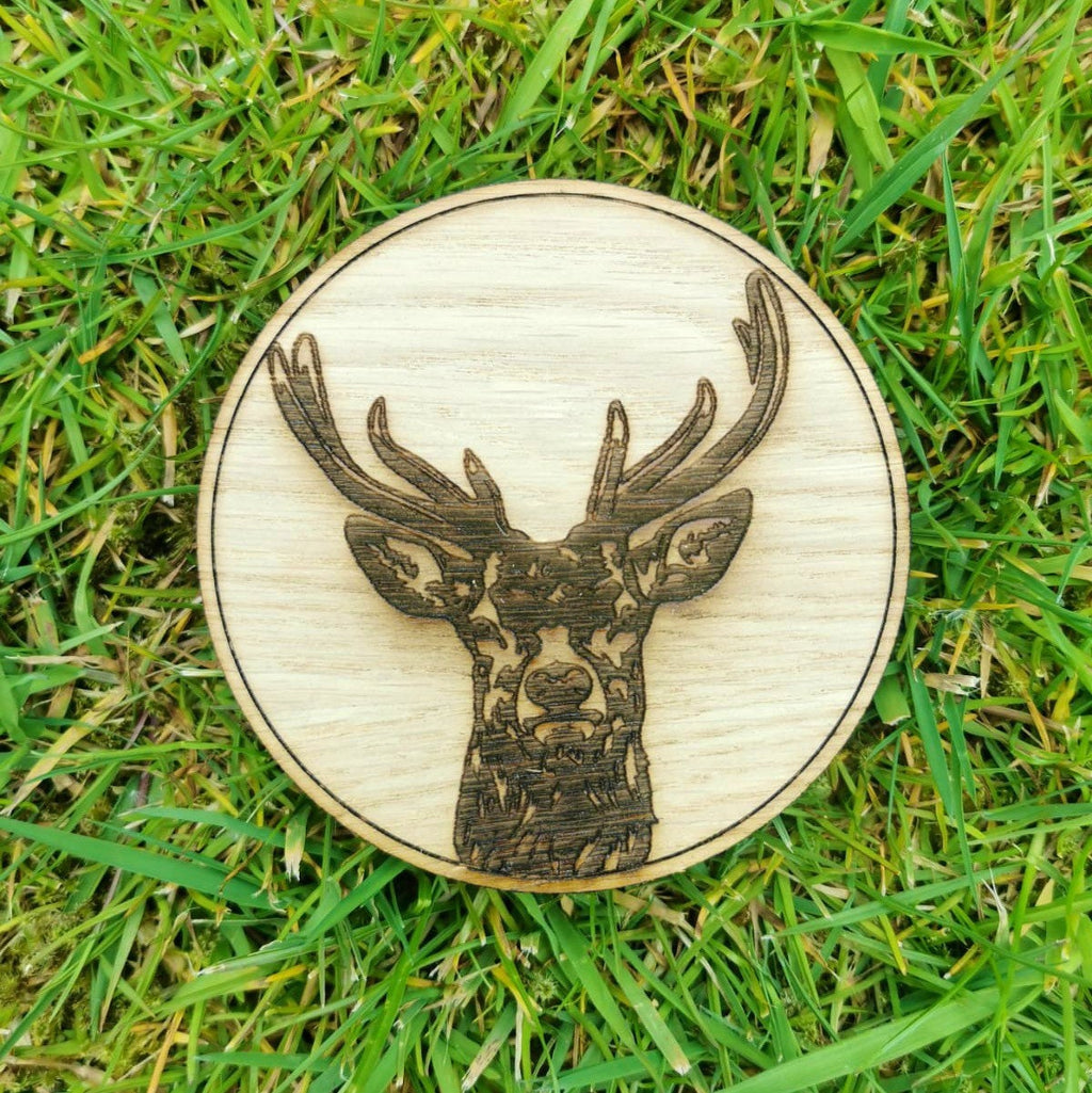 Country Wildlife Rustic Coaster Gift Set 4 piece - Stag, Hare, Fox & Pheasant
