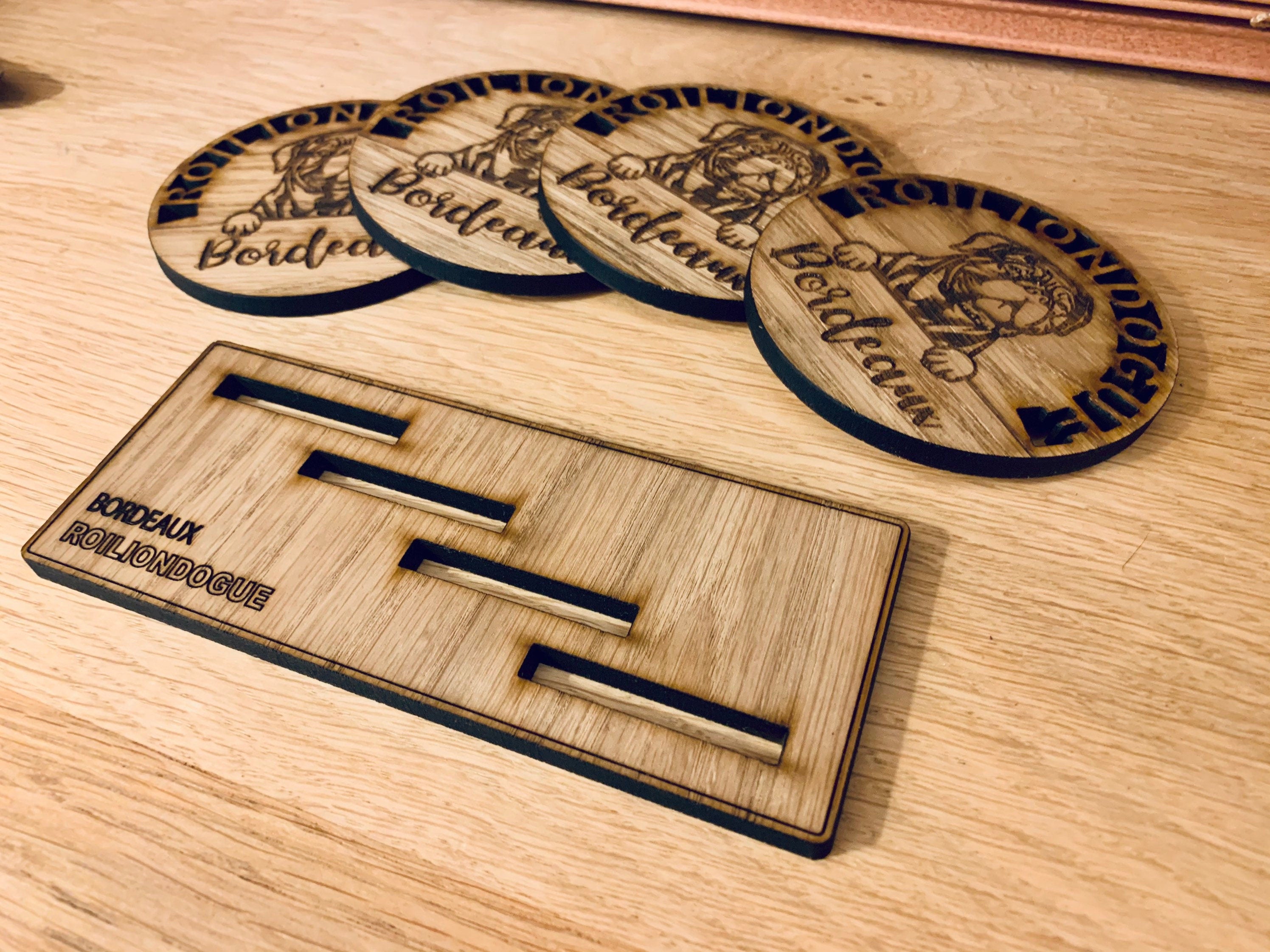Dogue de Bordeaux Personalised Coaster and Holder set Gift
