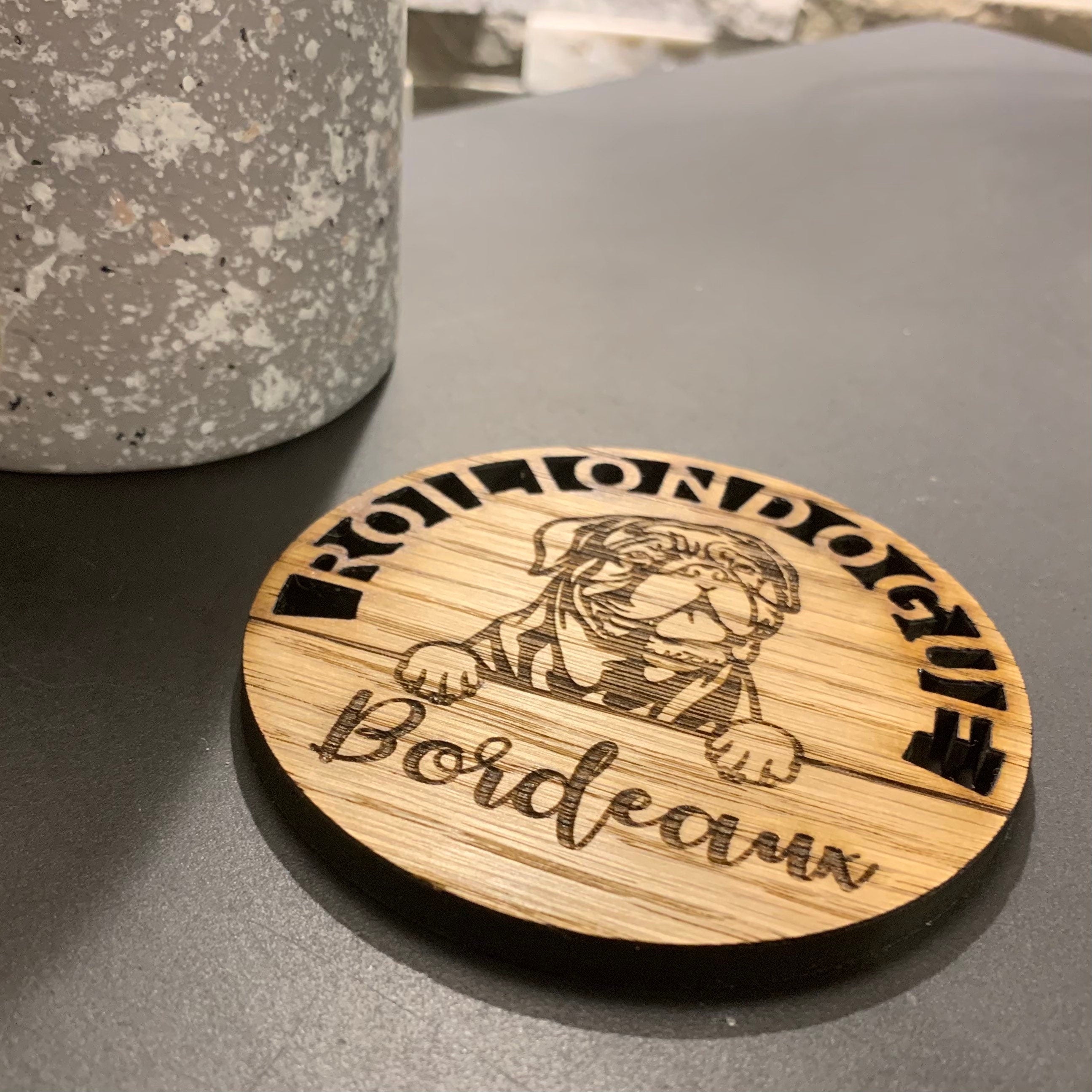 Dogue de Bordeaux Personalised Coaster and Holder set Gift