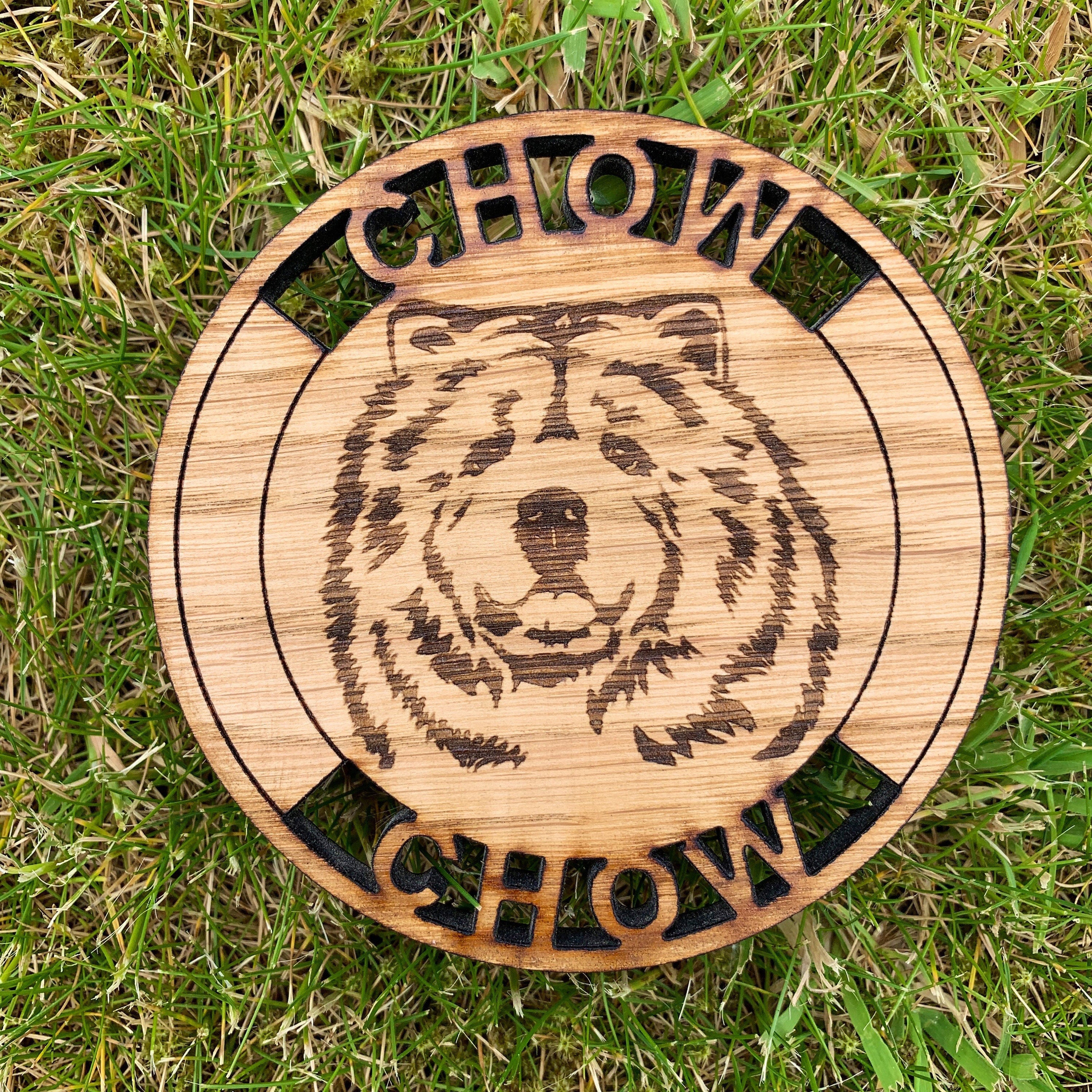 Chow Chow Coaster and Holder Dog Gift Set - Customisable Text
