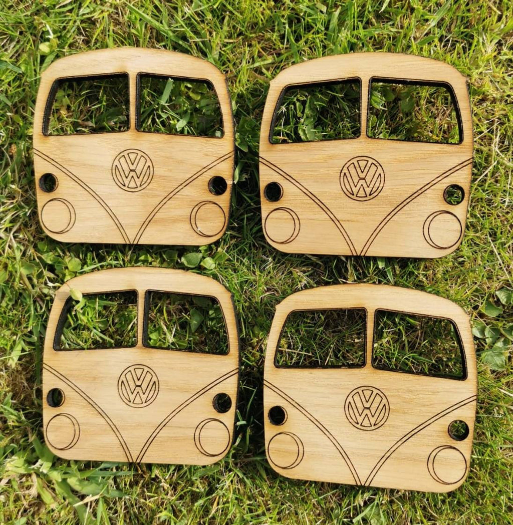 Four VW Transporter coasters