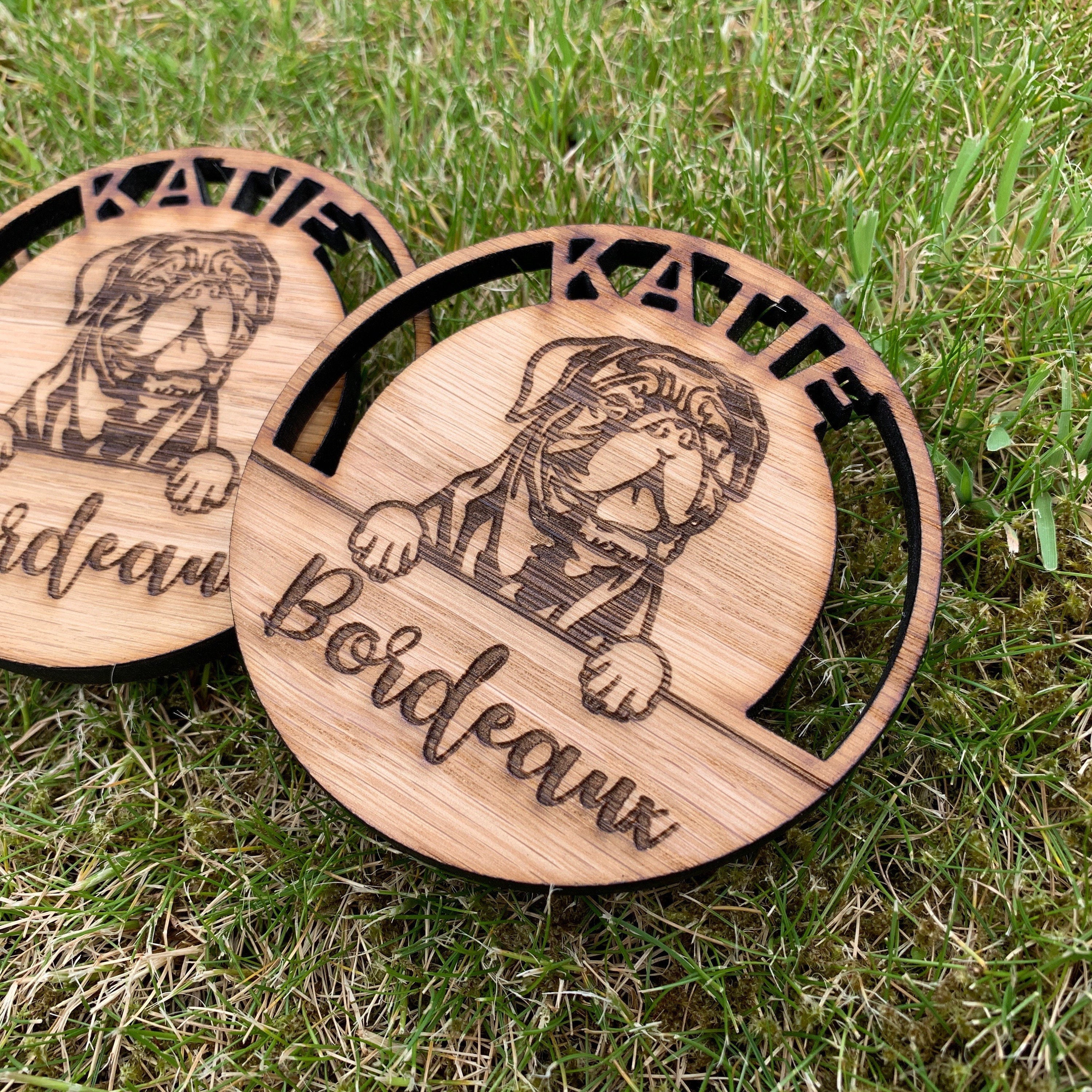 Personalised Dog Coaster + Holder (Pet Gift) - Any Dog Breed/Any Text
