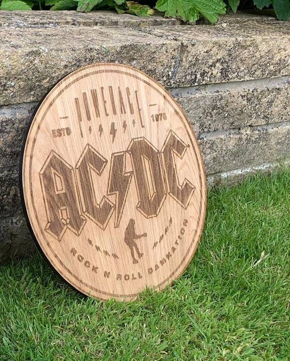 ACDC wall plaque – The Grey Workshop
