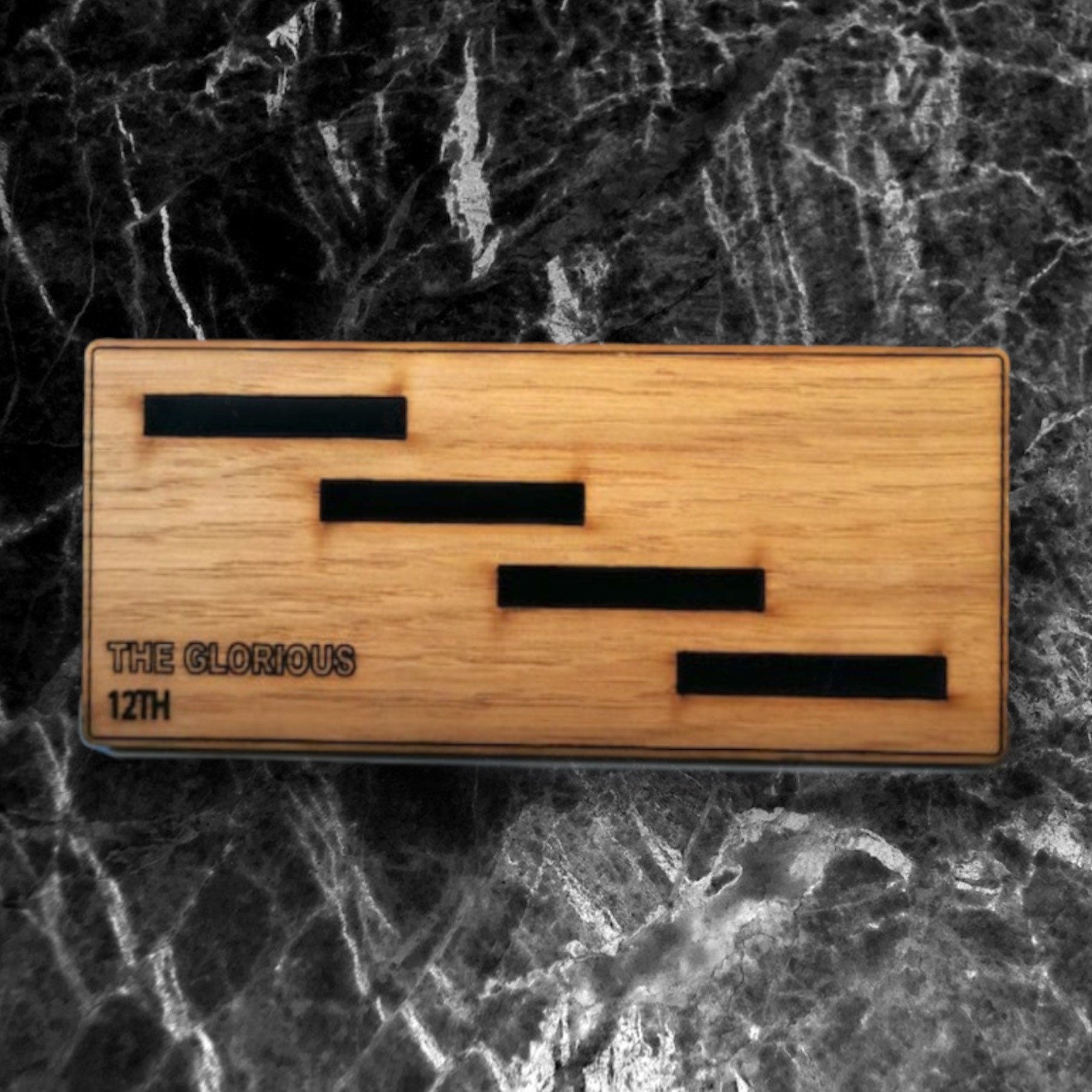 The Glorious 12th Oak Veneered Hunting Shooting Coasters with Holder