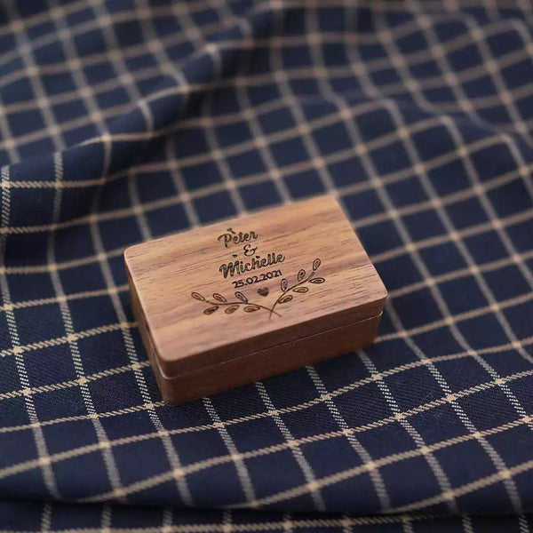 Personalised Wood Cufflinks + Tie Clip - Customised Wooden Storage Box Personalised Gifts for Him Gift for Him
