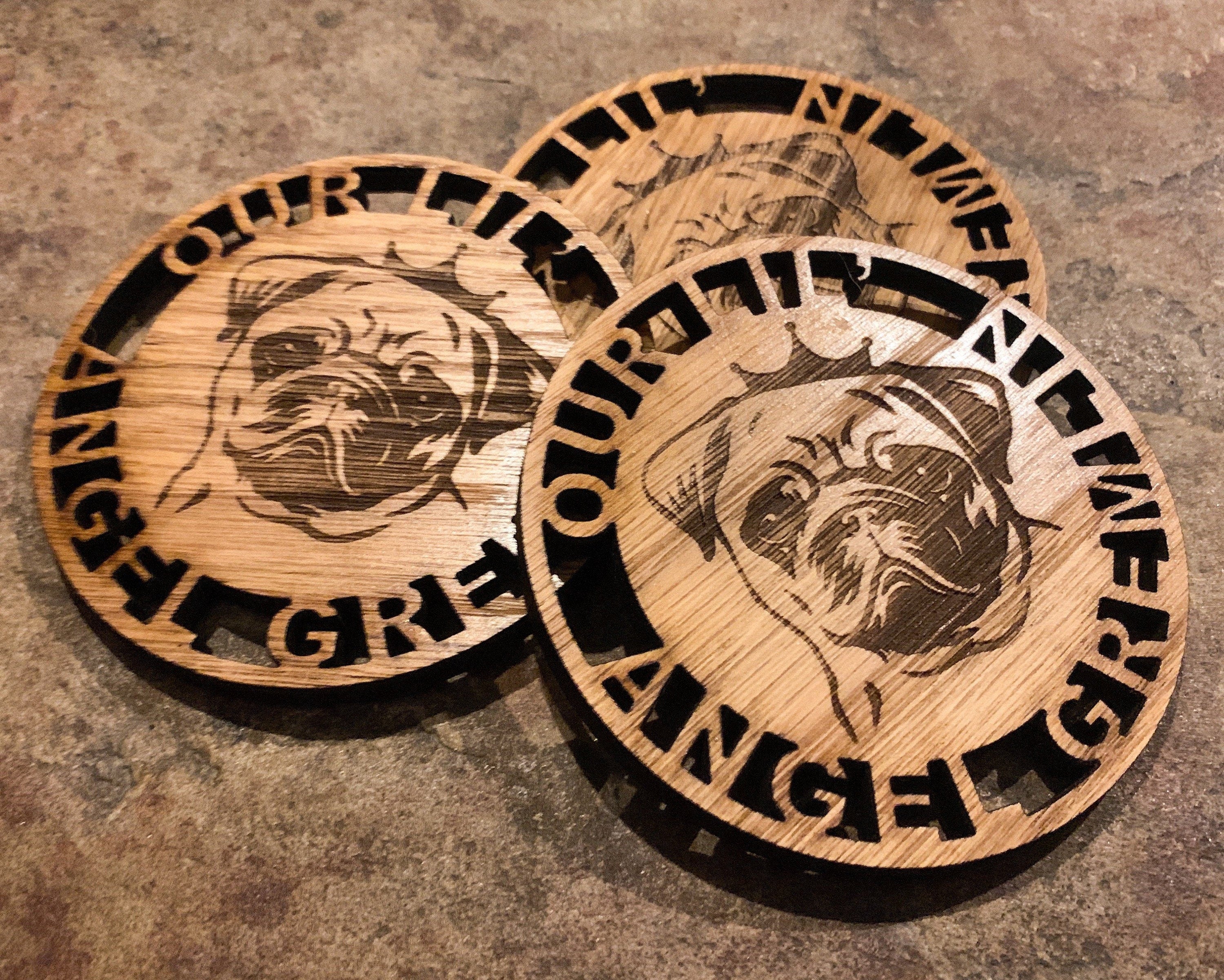 Pug Personalised Coaster Set - Funny Pet Gift Pug Lovers