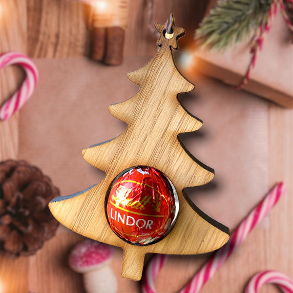 Lindor Christmas Baubles, Oak Reindeer Tree Decorations with Chocolate cut out Ferrero/Lindt