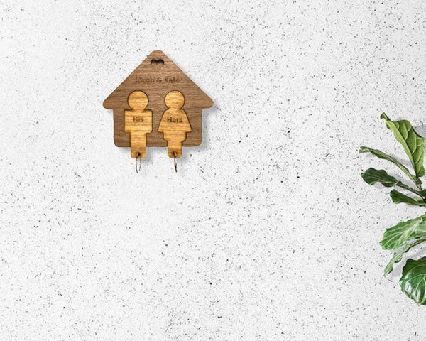 Personalised Key holder with Removable Keyrings | His and Hers First Home New Home Family Keys