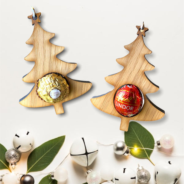 Lindor Christmas Baubles, Oak Reindeer Tree Decorations with Chocolate cut out Ferrero/Lindt