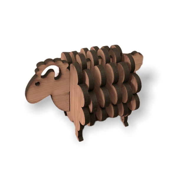 Sheep Oak Coaster Set - Home Decorative Gift