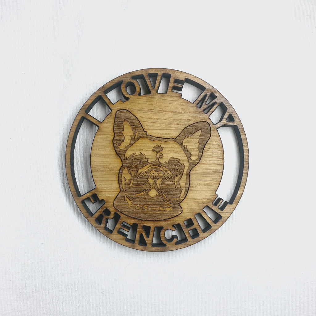 French Bulldog Personalised Coaster Set - Frenchie gift set-I love my Frenchie
