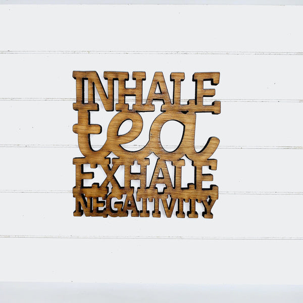 Positive Thoughts Gift Coaster - Home Bar Oak Gift